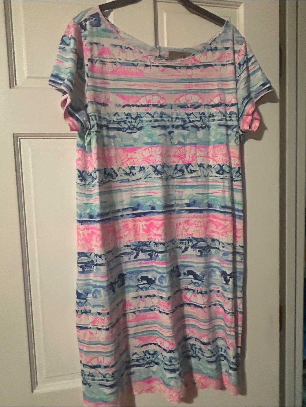 Lilly Pulitzer Striped Pastel Shift Dress in Pink, Blue & Green